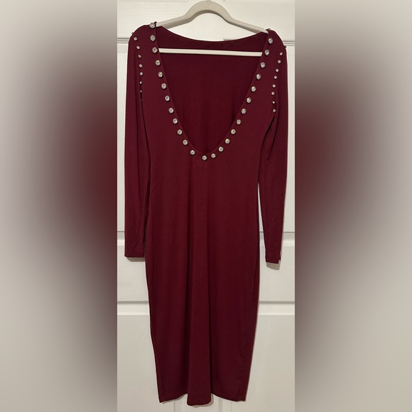 ASOS Burgundy Jewel Body-con Dress - Picture 5 of 7